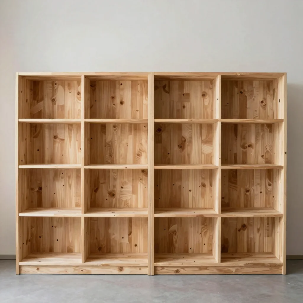 Wide view of a designed exhibition display in a simple Lithuanian